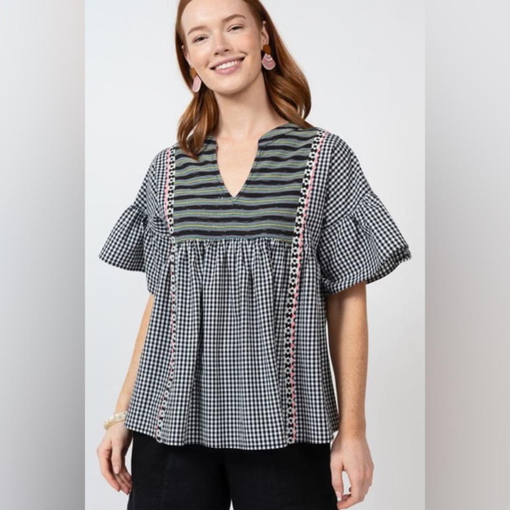 Ivy Jane Check Please Top- Size Small